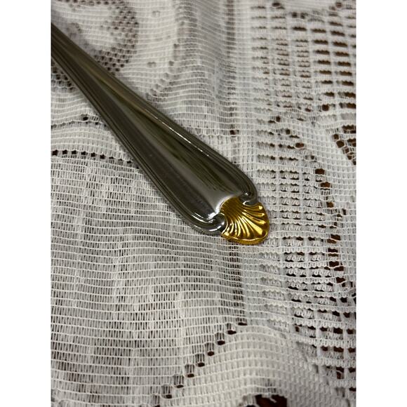 Pfaltzgraff 18/8 Stainless Set of 4 Slotted Spoons Gold Tip Brand New in Pack - Picture 6 of 8